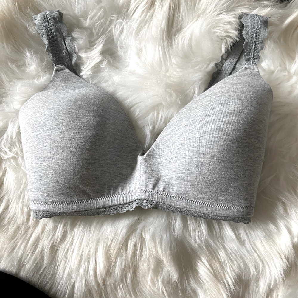 Gray cotton bra